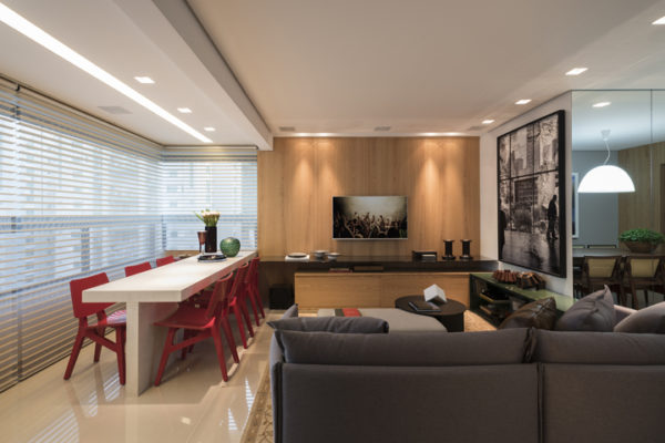 L型客厅现代装饰案例丨Nara Cunha-15