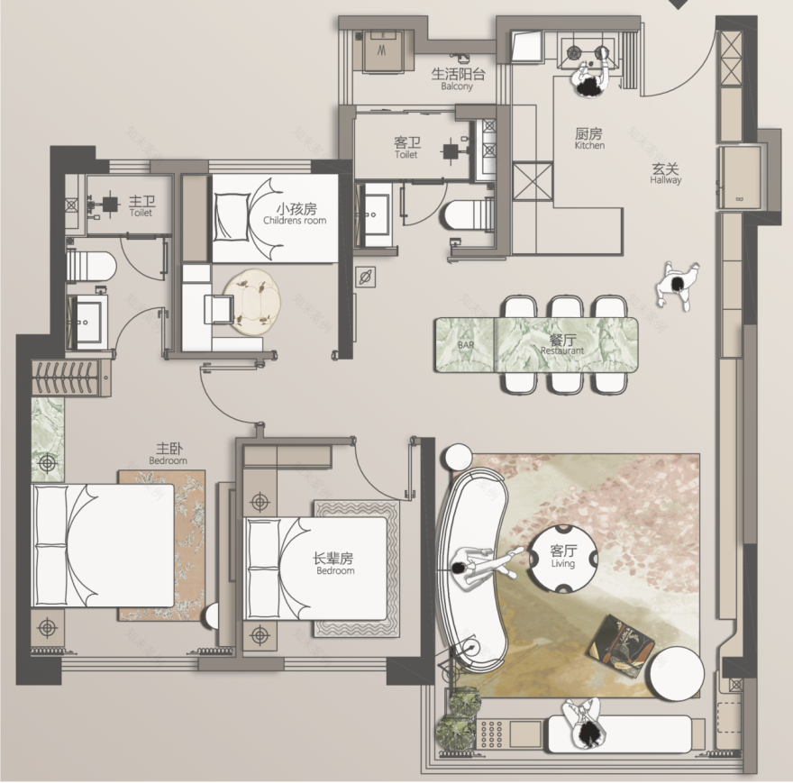 昆明万科·都会半岛99㎡&89㎡&126㎡样板间丨中国昆明丨深圳市蜜尔室内艺术设计有限公司-30