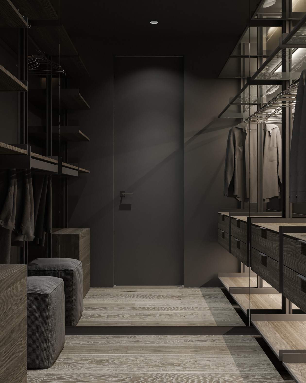 90㎡高级黑色系公寓设计 细节超多-7