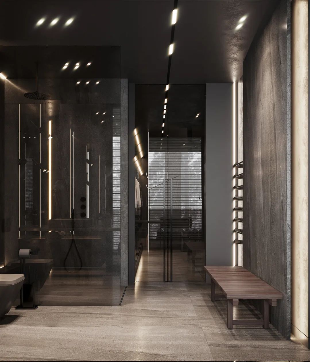 深色系卧室设计-11