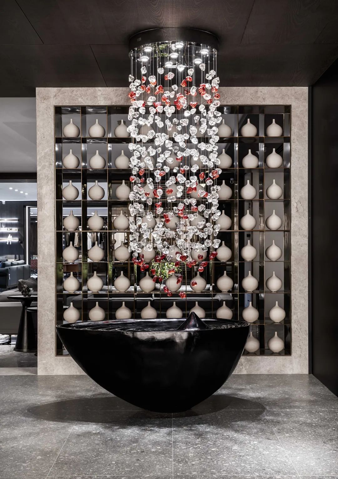 浙江宁波三雄木作展厅 | 木石交织的简约美学空间-0