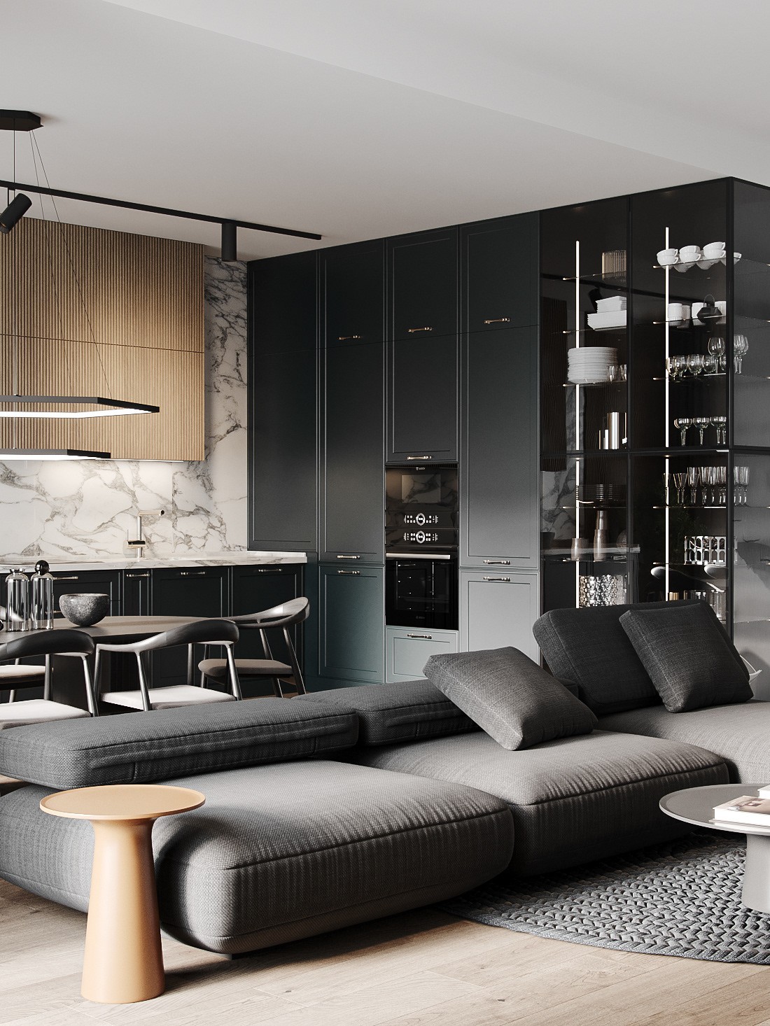 高级黑色系公寓设计 细节超多-2