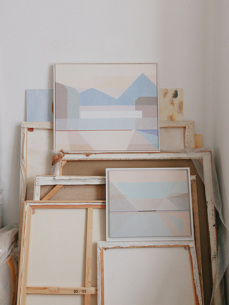 柏林艺术家金·巴特尔特的蜡笔抽象画“绘画”-16