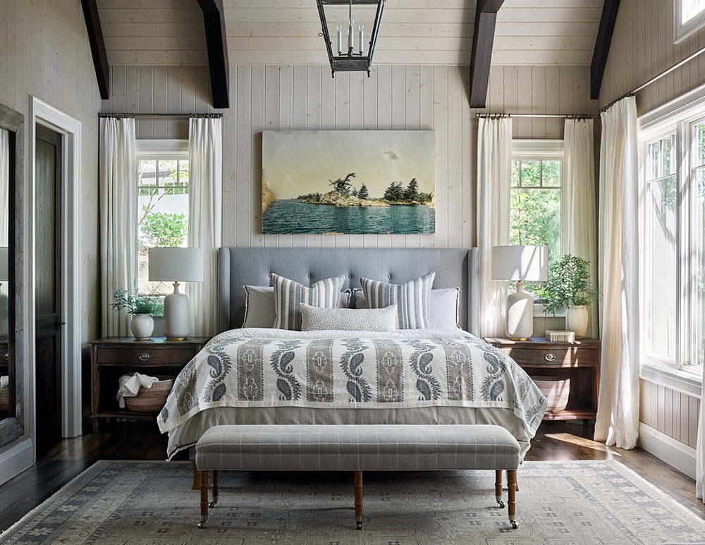 加拿大温馨湖畔别墅 | 蓝色厨房与精美纺织艺术-10