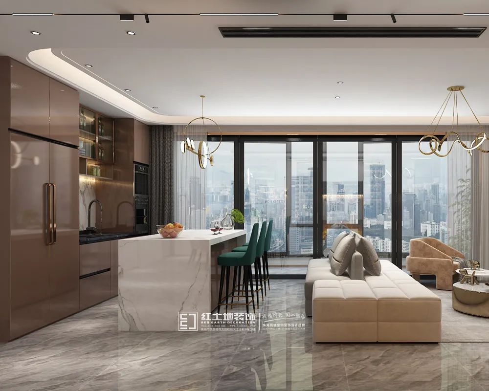 珠海绿洋湾现代轻奢风格设计丨中国珠海丨红土地装饰设计-16