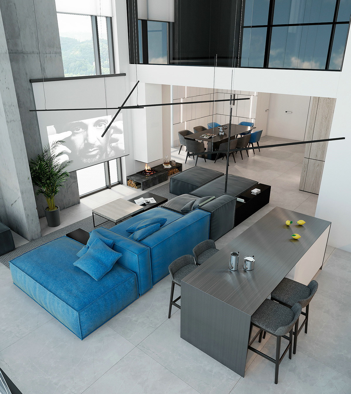 极简风遇上精致白，优雅舒适现代别墅设计-5