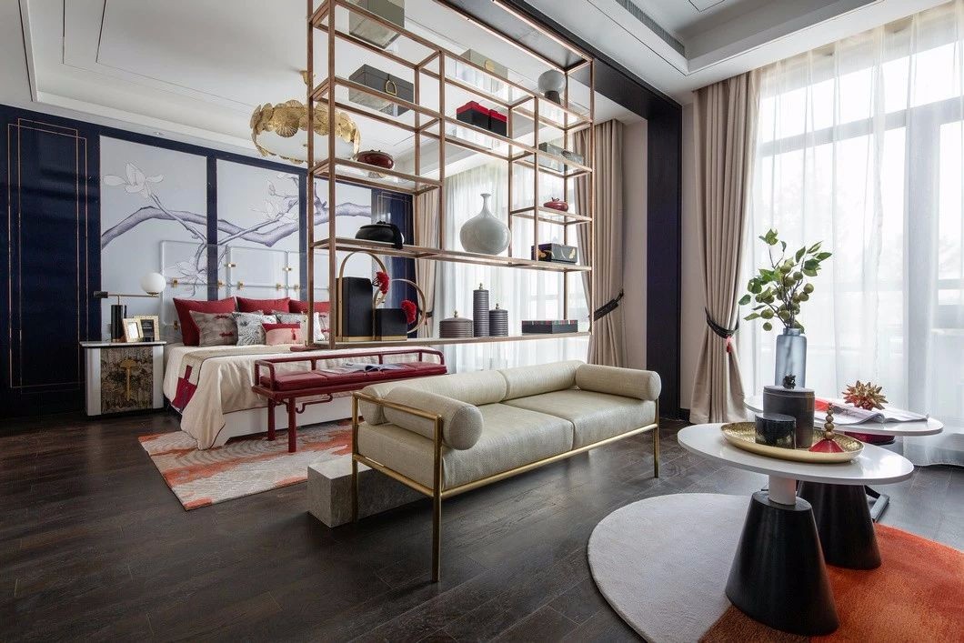 【元禾大千软装新作】220㎡“中国红”东方摩登别墅样板间设计方案-28