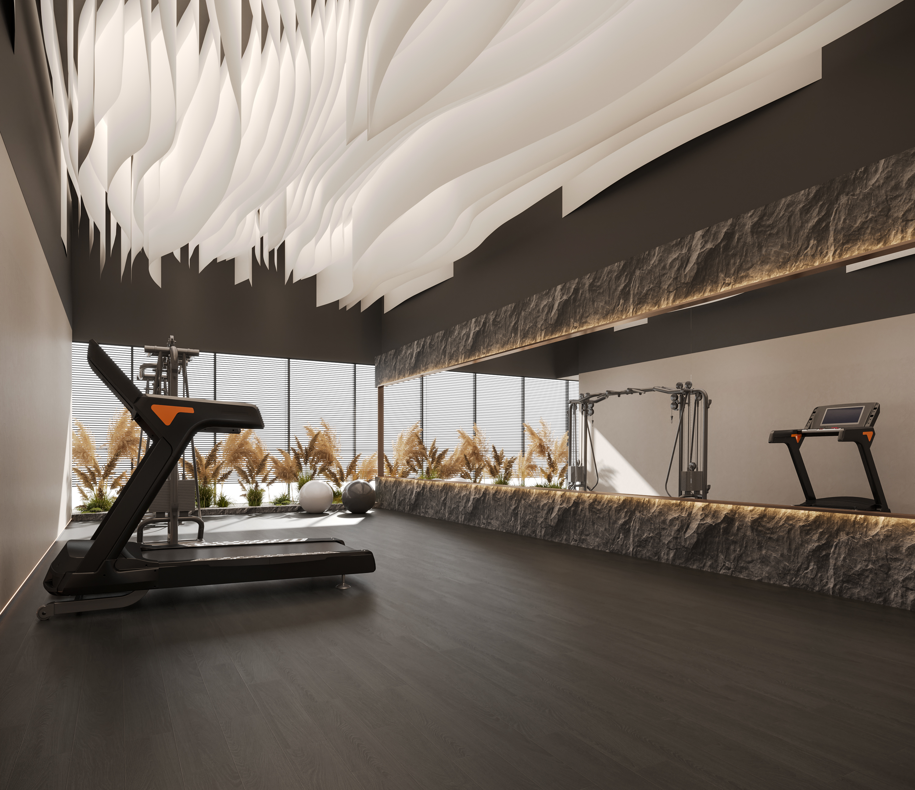 奶油风健身房-10