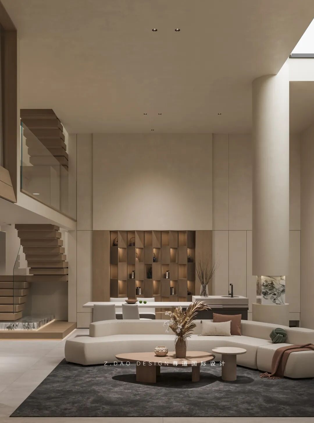 龙湖丽丰·西宸原著400㎡静奢风别墅(《喜 棠》)丨尊道国际设计-38