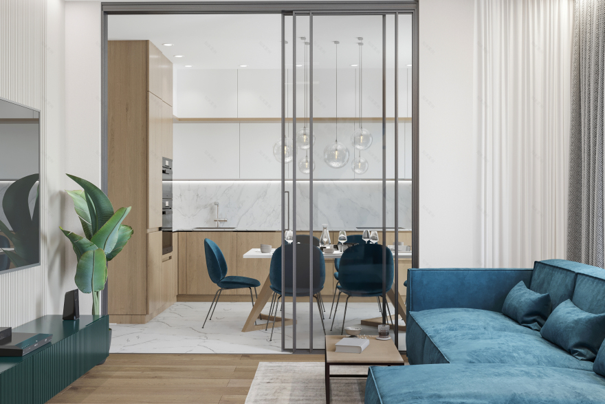 带有两个阳台的现代公寓丨Студия дизайна и ремонта Katushhha-2