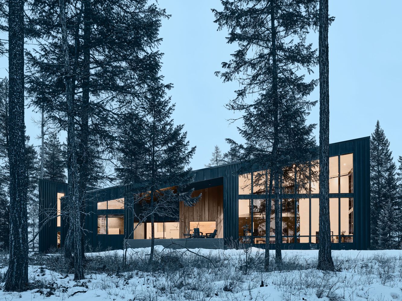 冰川纵横交错山脉灵感度假屋设计丨美国蒙大拿丨蒙大拿州建筑师卡文  科斯特洛,牧场矿山-5