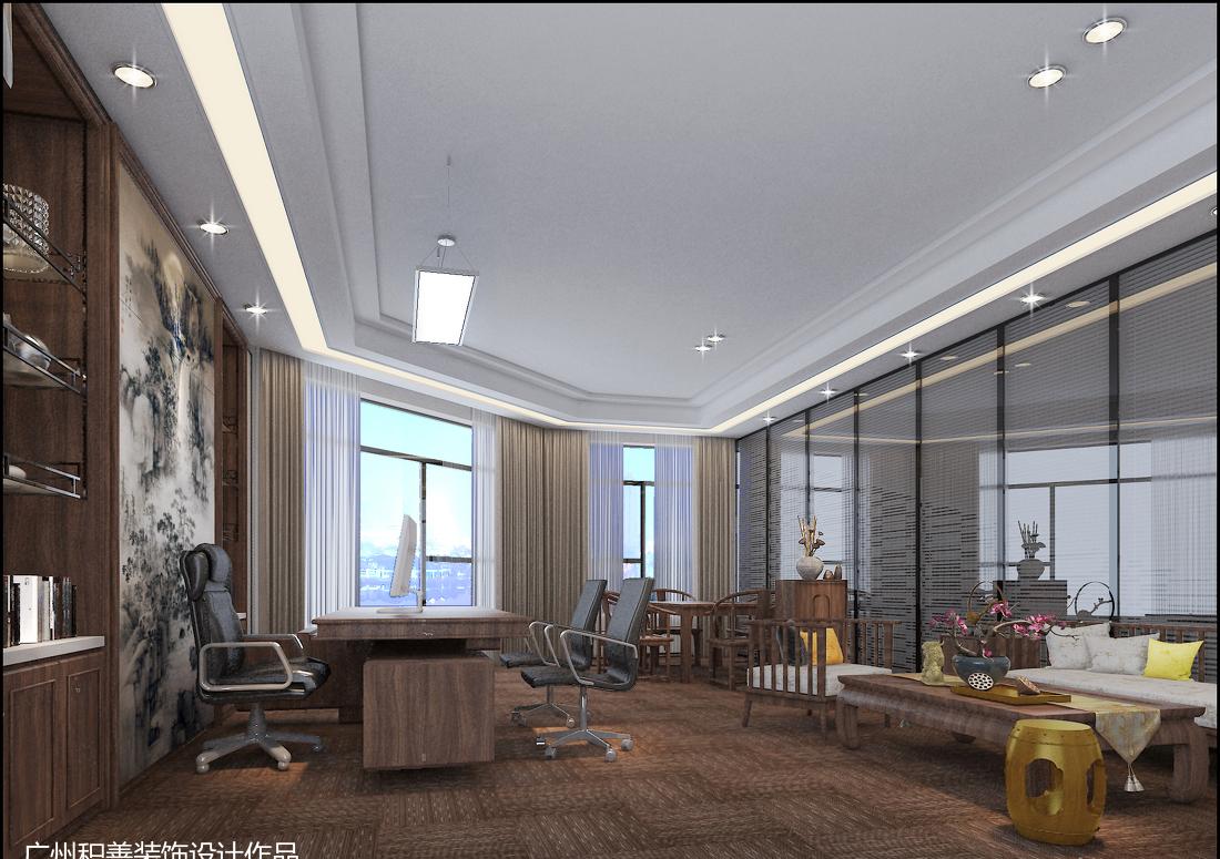 禅意新中式办公室设计，演绎现代办公美学-2