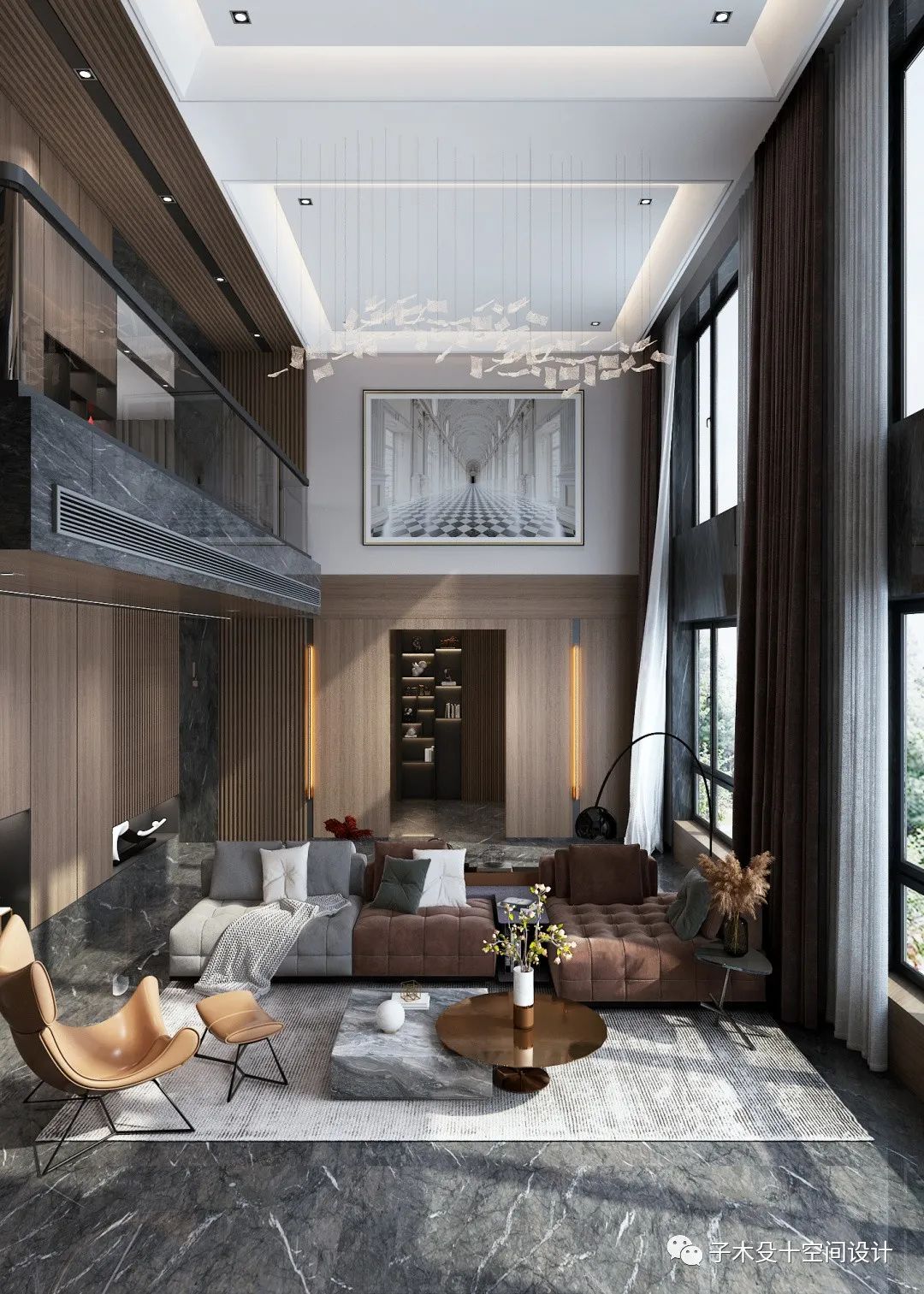 黑白灰极简大宅丨中国吉林丨子木殳十空间设计-42