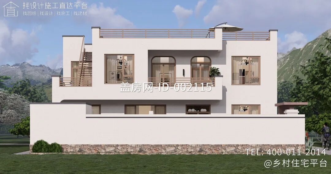 【设计师案例】土建参考造价41万，面宽16m×进深9.3m北京密云二层现代别墅-30