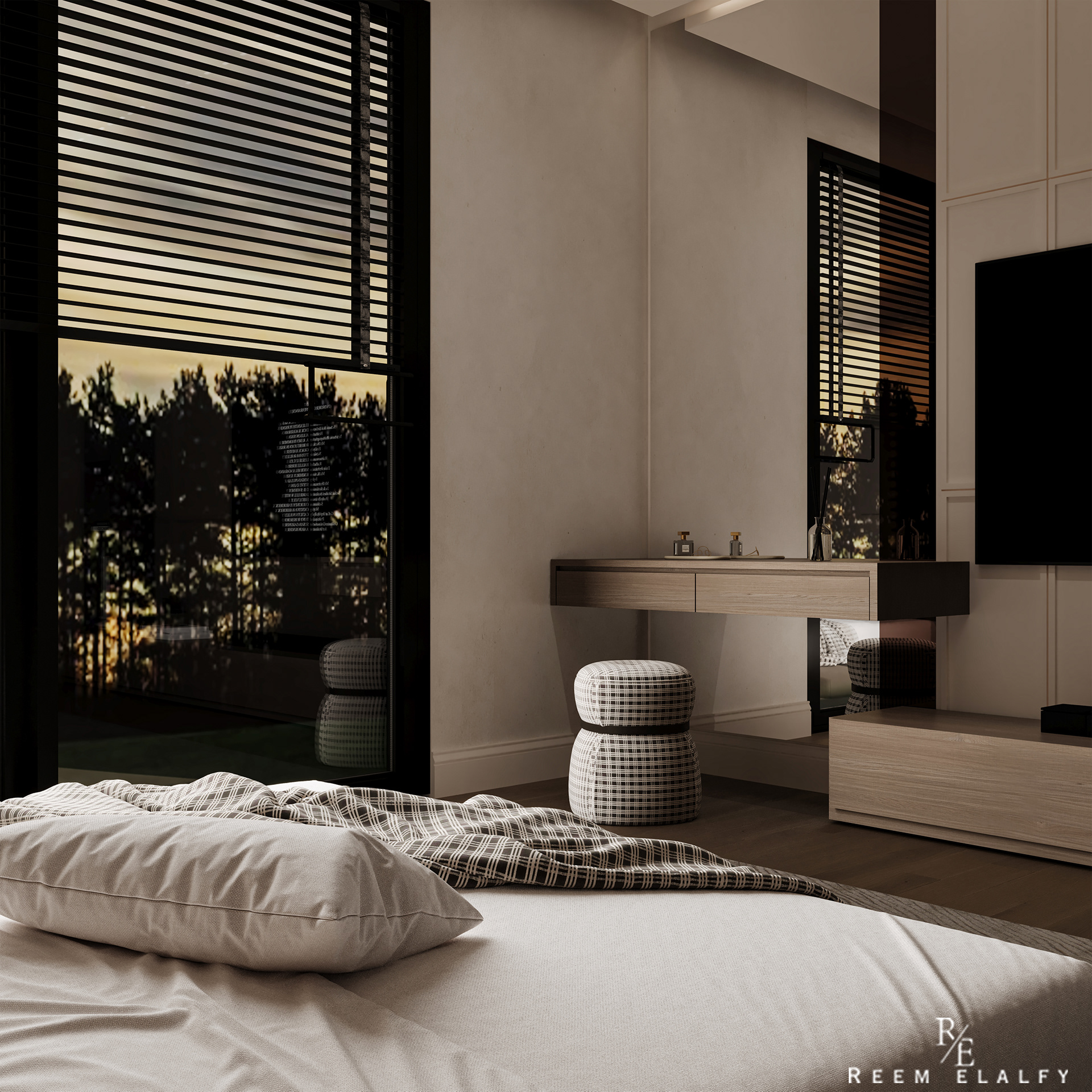Modern Bedroom Interior | Warm Minimal Design-8
