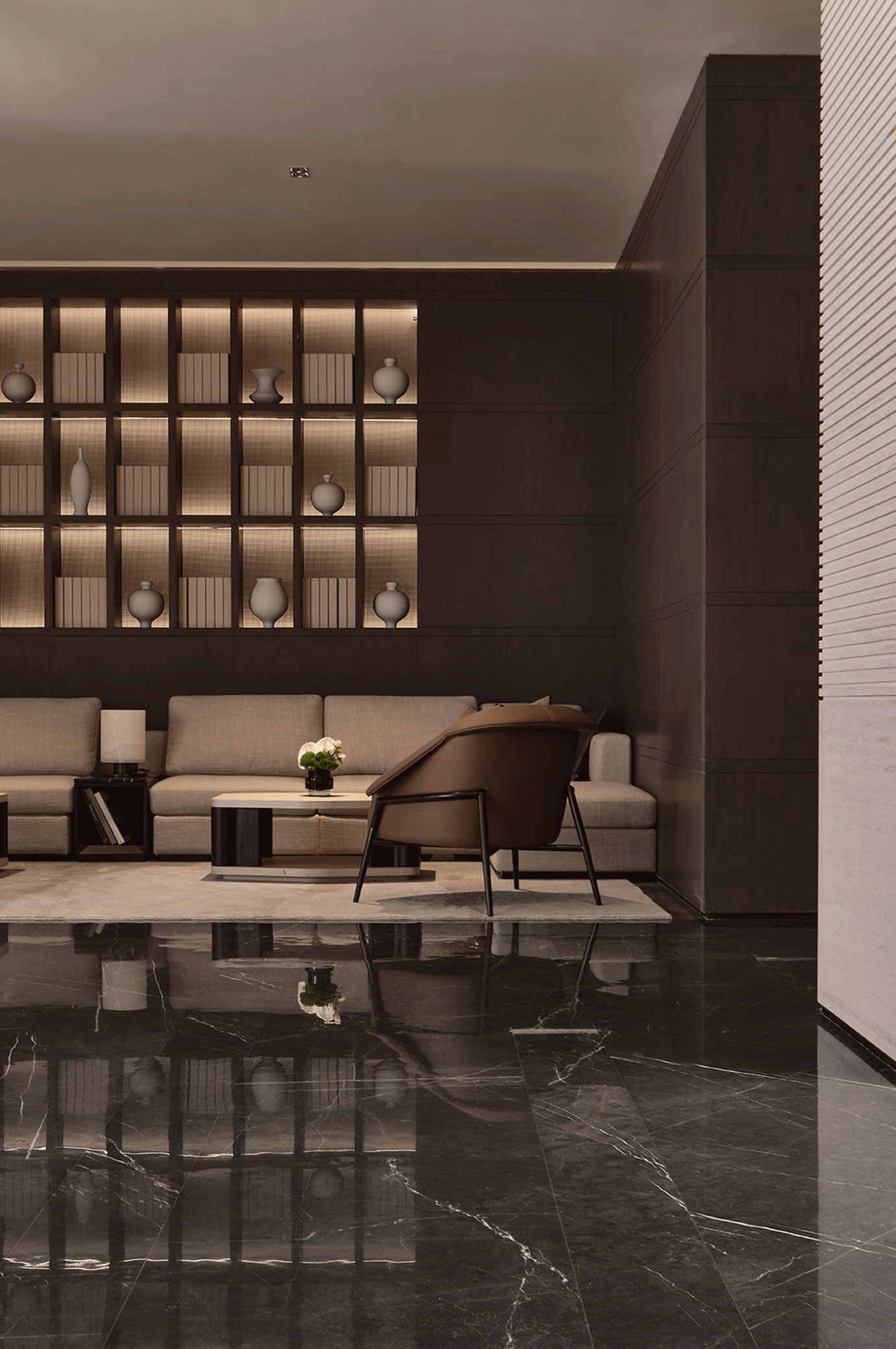 栖霞建设星叶栖悦湾展示中心丨中国南京丨硬装矩阵纵横,软装梵池设计-35