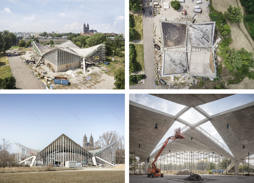 马格德堡双曲面壳体屋顶建筑丨德国马格德堡丨gmp-24