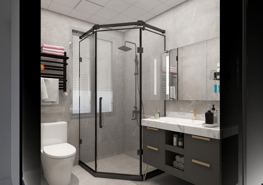 现代风 108m²灰色调极简之家-13