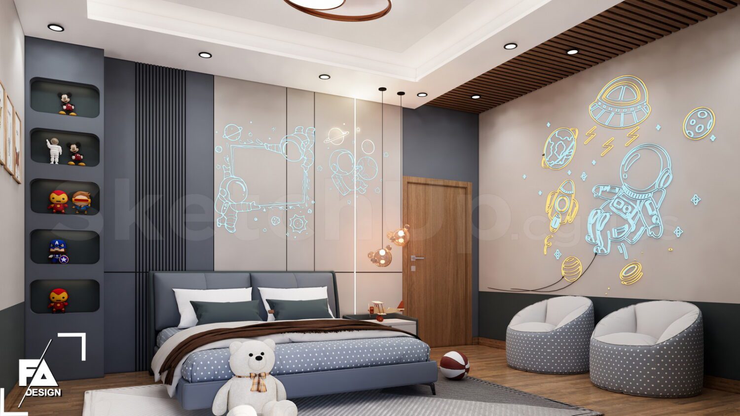 Sketchup儿童房室内模型-3