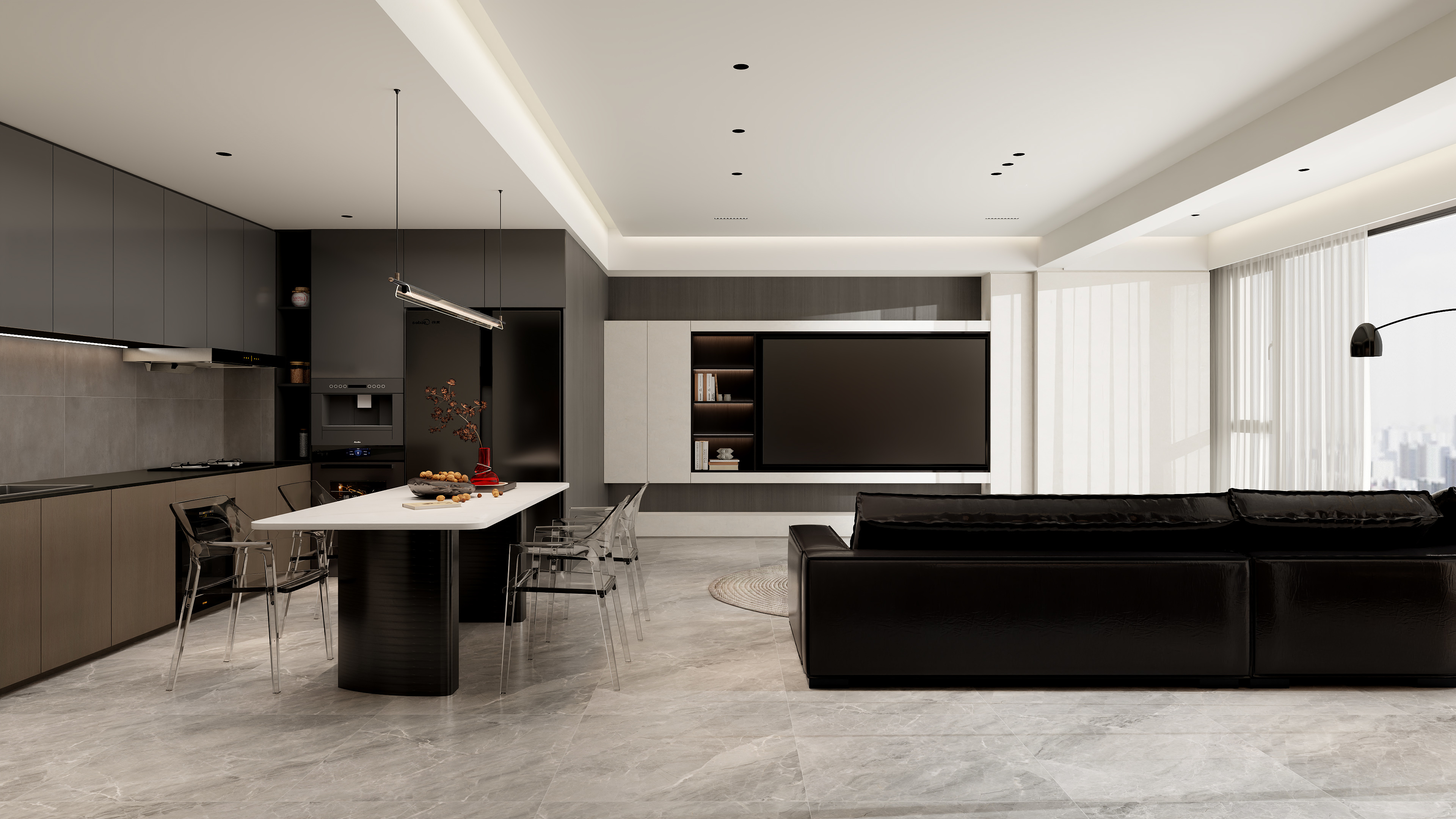 120㎡核心商圈平层清水房改造-3