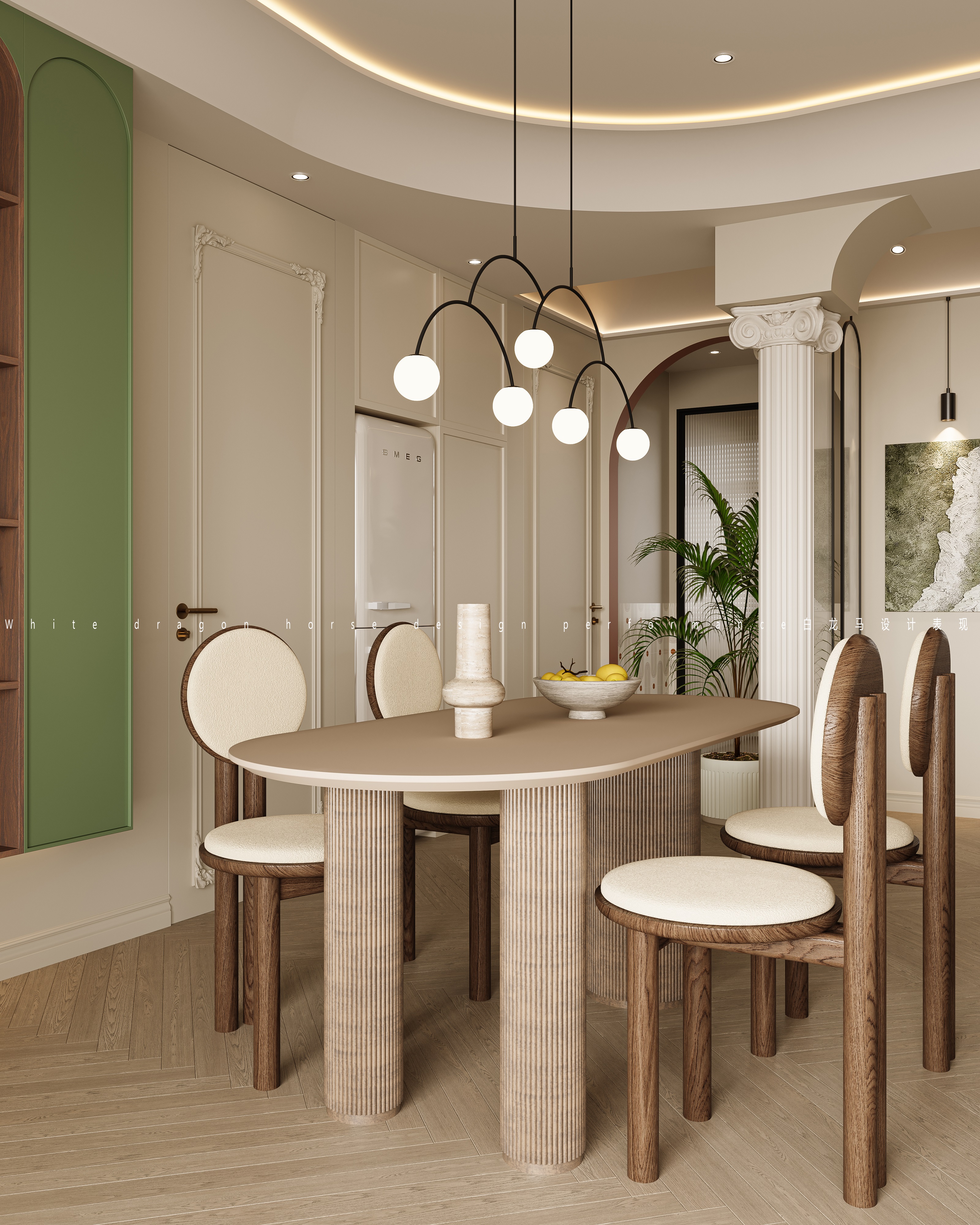 法式风格白龙马效果图-3