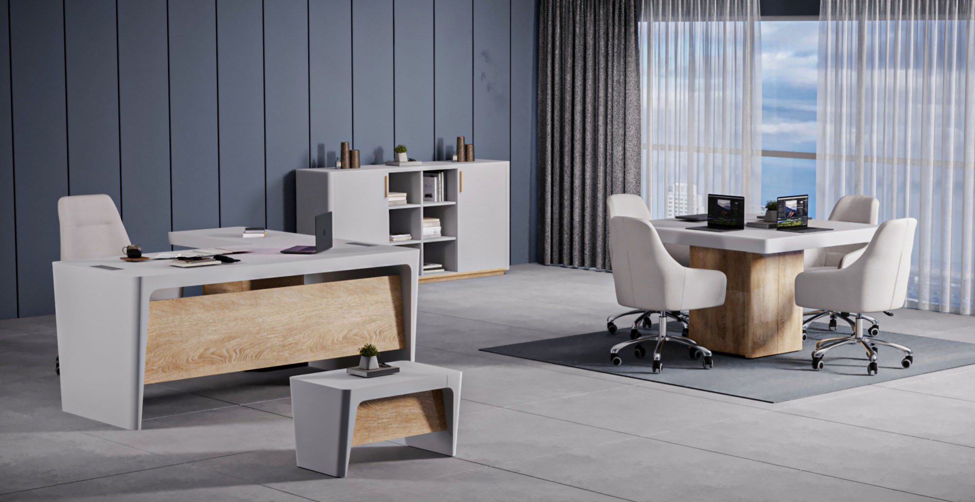 COLLECTION OF FURNITURE ITEMS ( OFFICE )-11