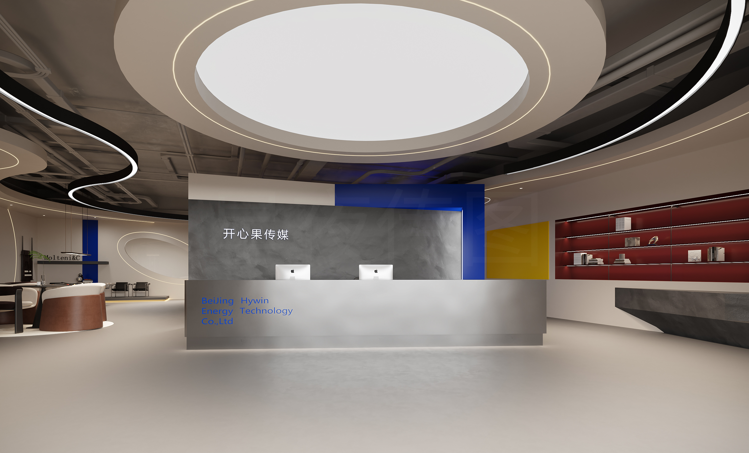 公司大厅 前厅多重色彩表现-0