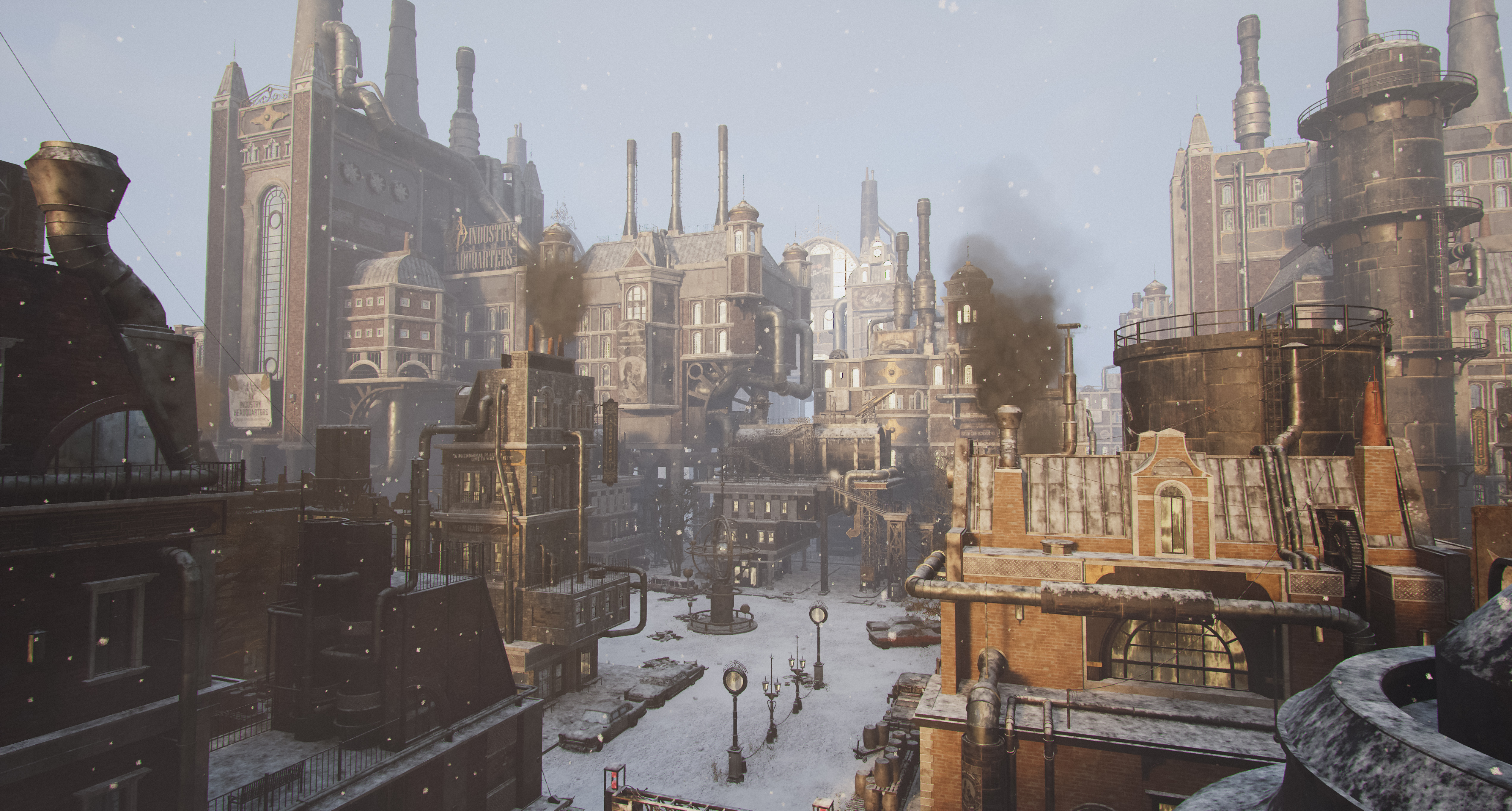 UE5 Dieselpunk winter city level (third-person) map-1
