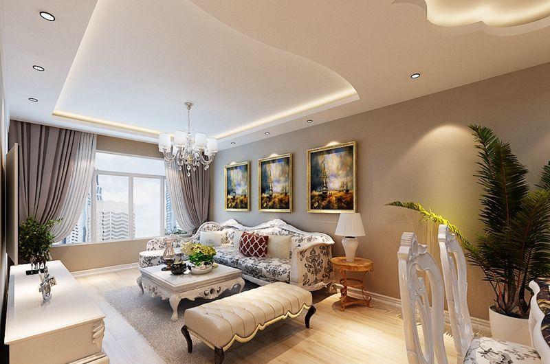 哈尔滨实创装饰诠释鲁商松江新城99平优雅欧式两居-14