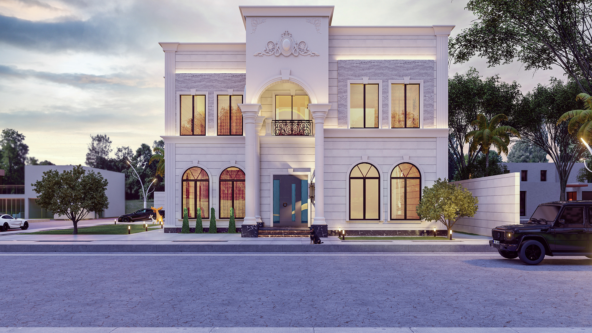 沙特阿拉伯别墅正面丨Construction Palace for decoration-8