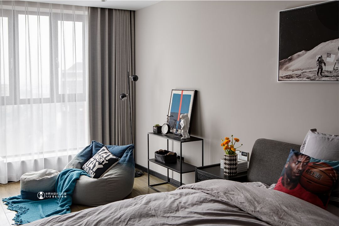 简约黑白灰,现代主义情怀的南北通透之家-69