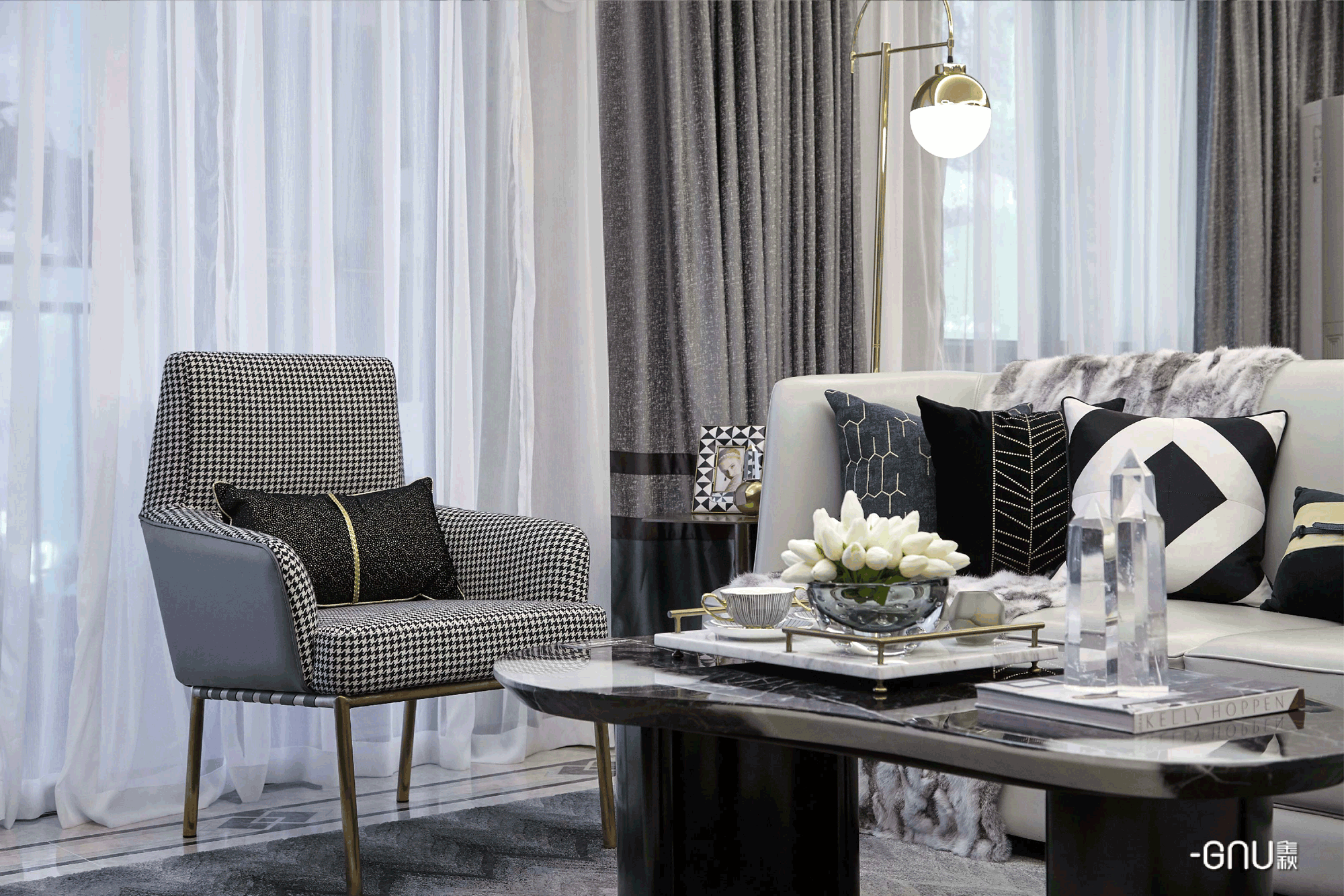 GNU金秋软装：中山万科城 | 轻轻奢华，诗意安居-23