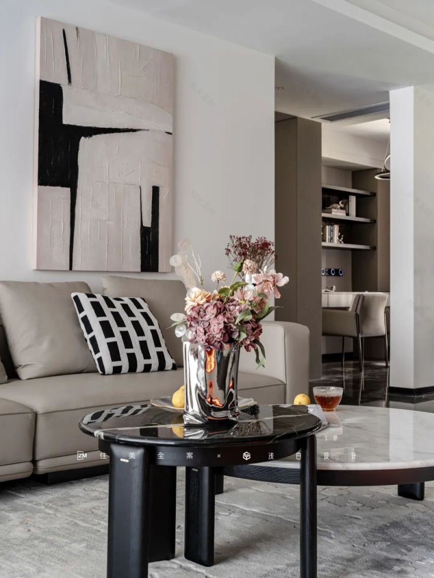 将185㎡精装房雕琢成现代意式质感居所丨住美全案&浅白设计-34