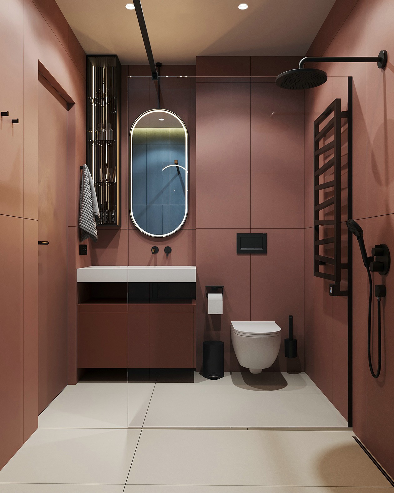 90㎡深色系公寓设计-19