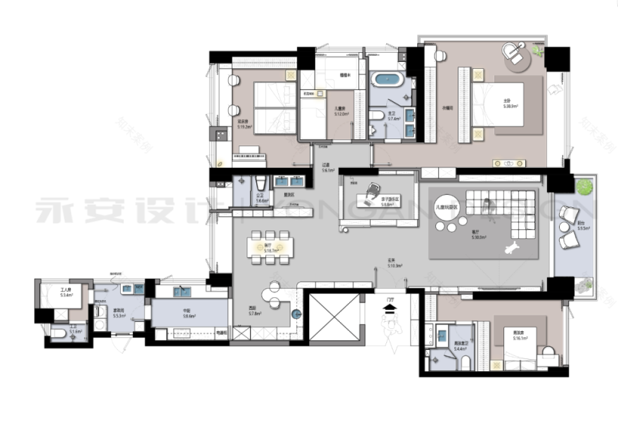 永安新作丨天健天骄北庐266㎡【似水写意,流年絮语】-31