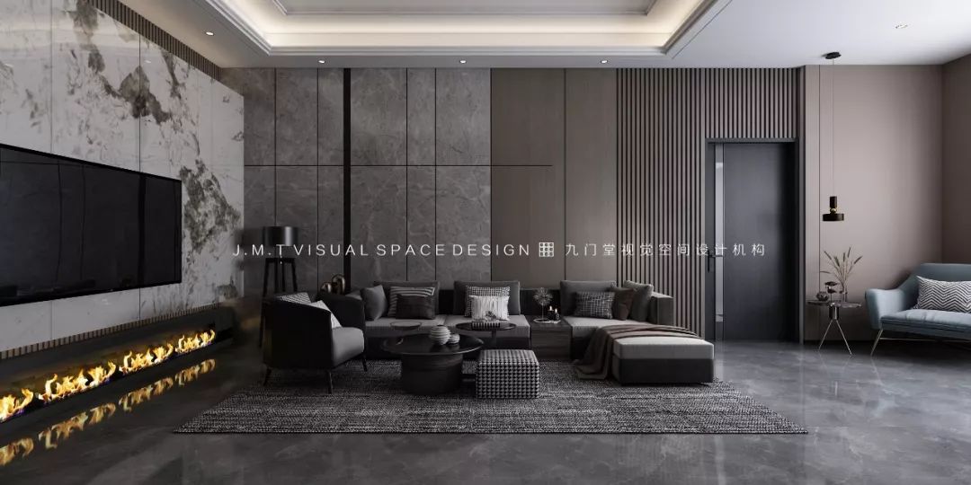 新中式、简欧、轻奢混搭,打造 540㎡别墅空间-27