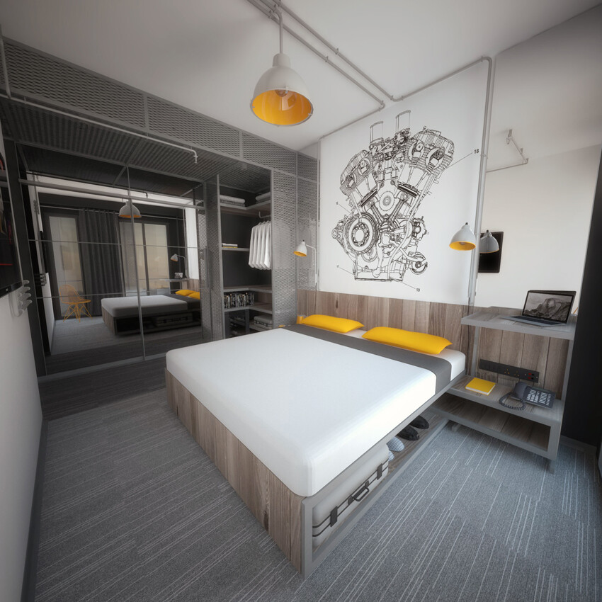 废弃商业区重生,汽车元素打造的环保时尚酒店-22