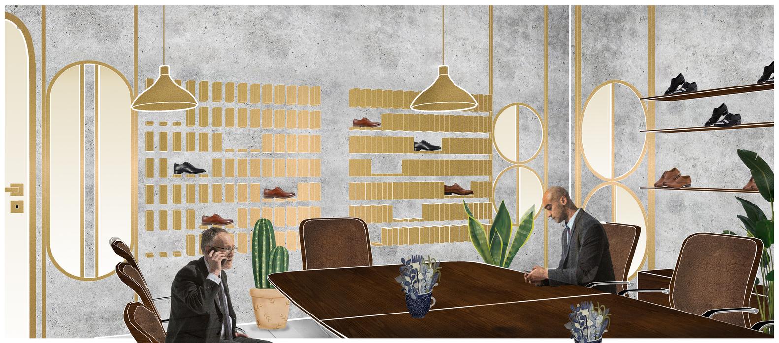 融合建筑美学的奢华鞋店设计-54