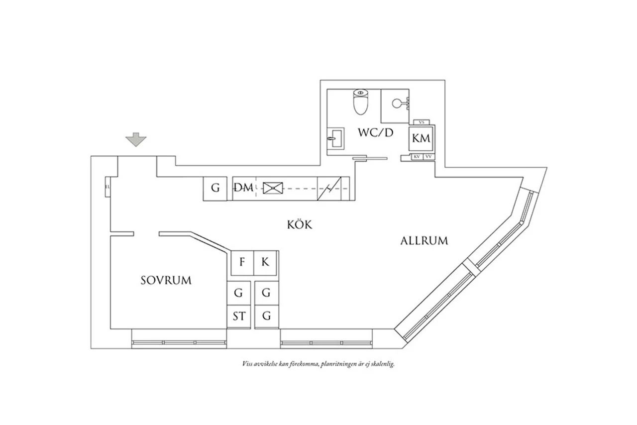 混凝土墙的斯堪的纳维亚小型公寓丨瑞典-29