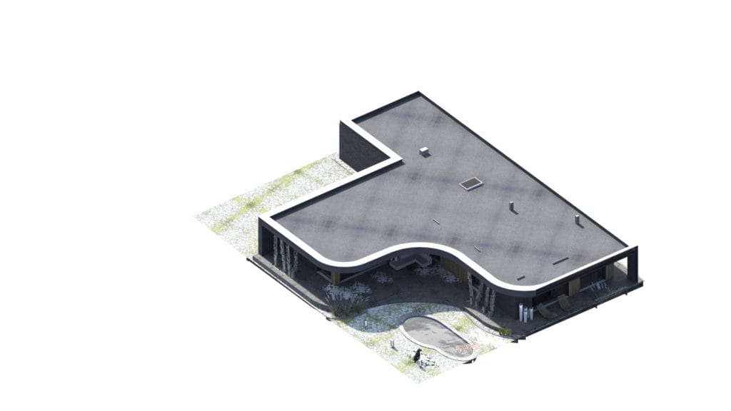 形似钢琴的平屋顶一层住宅-15