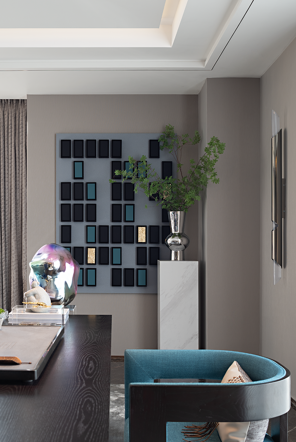 雕塑艺术与光影的奢华平层设计-21