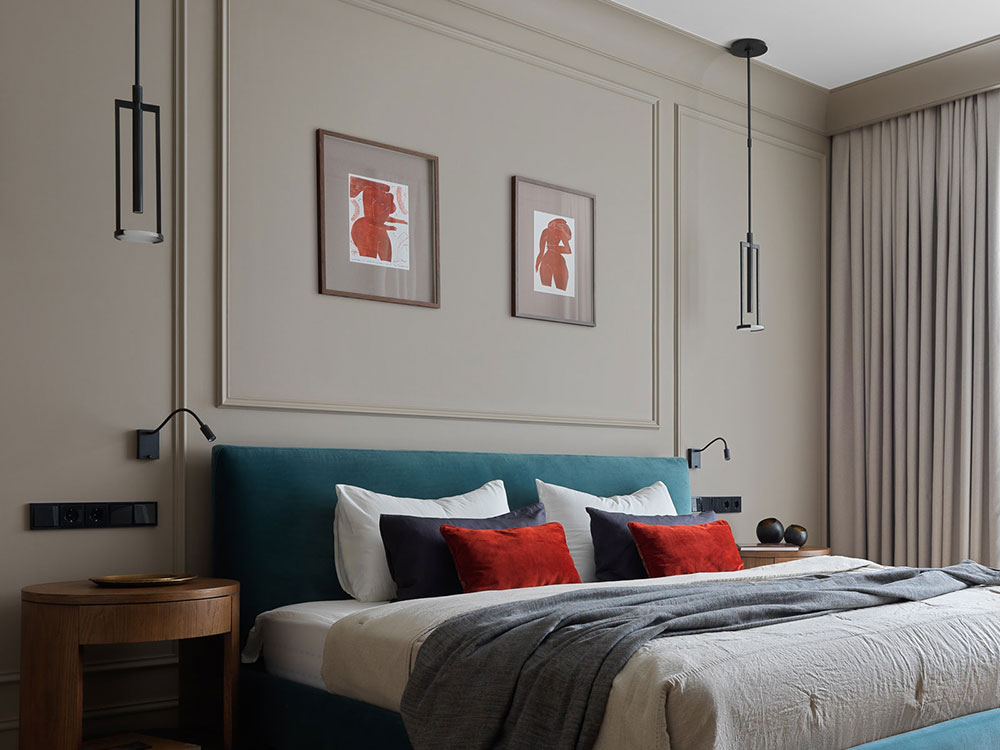 莫斯科现代优雅公寓设计,大胆用色呈现独特氛围-9