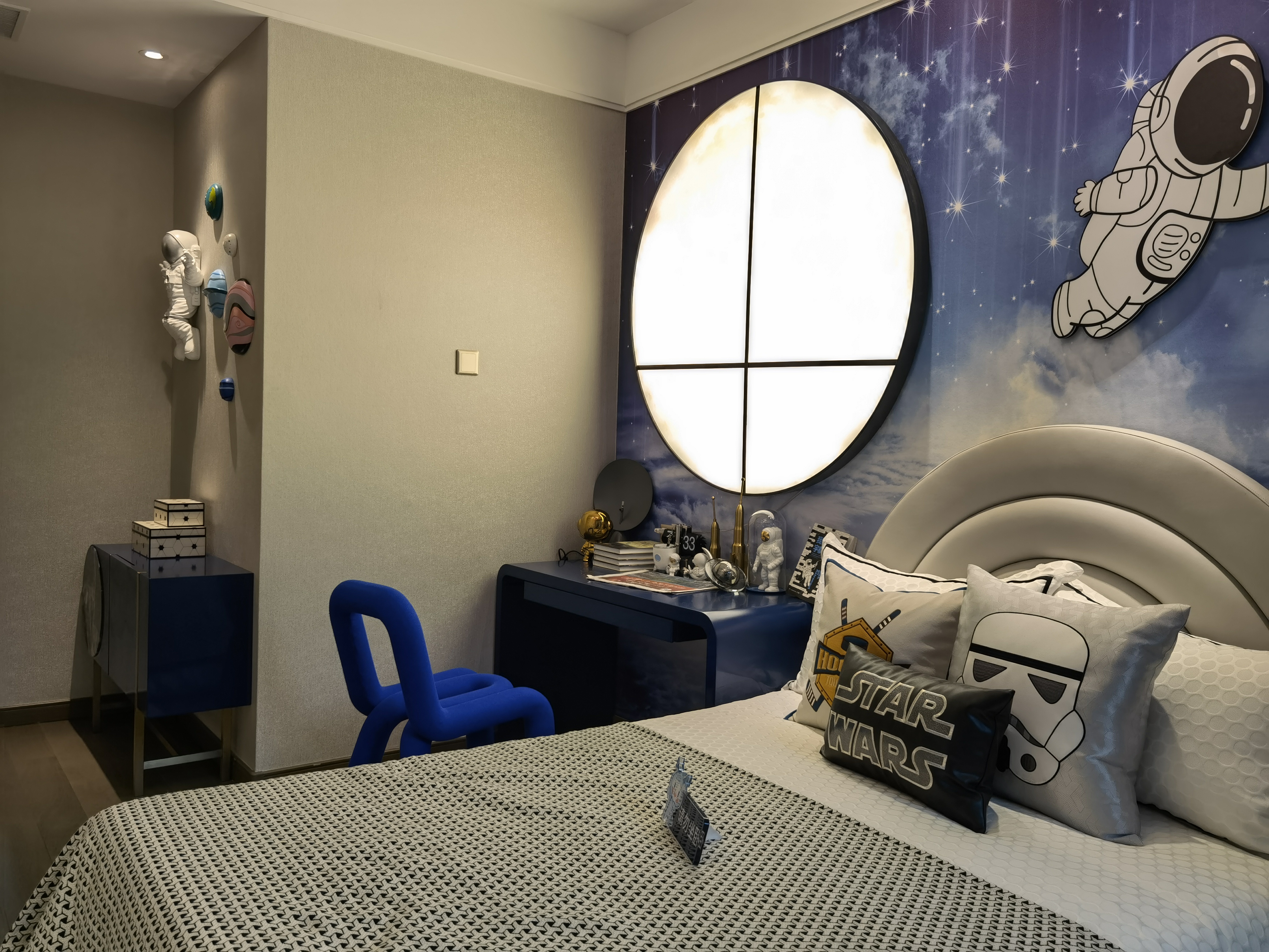 现代轻奢样板房工艺实物画手绘油画晶瓷画金属挂件-5