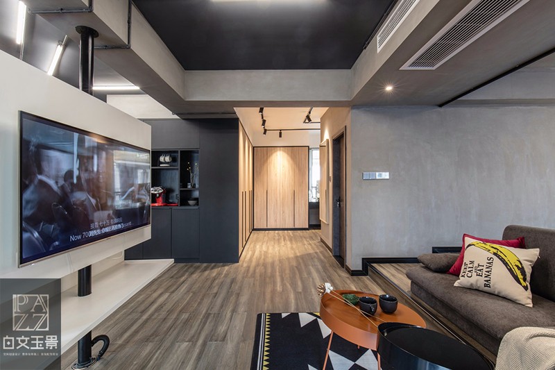 白文玉景设计团队打造 89㎡炫酷黑色工业风住宅-8