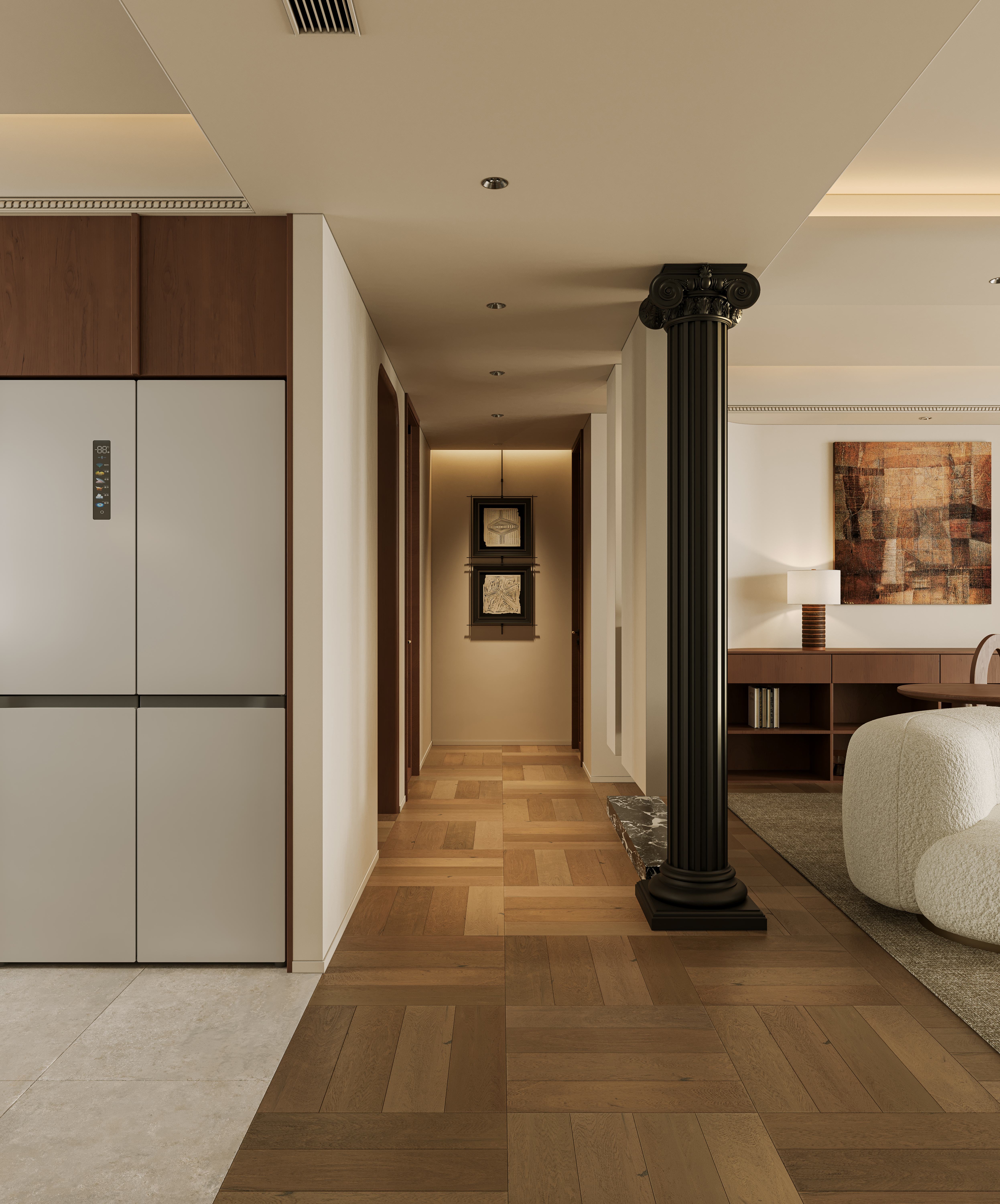 中古风客餐厅设计表现丨UU 空间表现-8