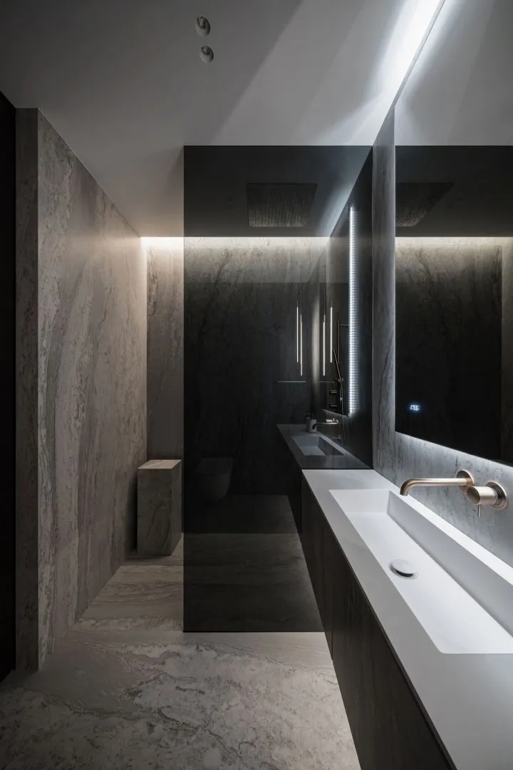 黑白灰现代极简主义公寓设计丨乌克兰基辅-29