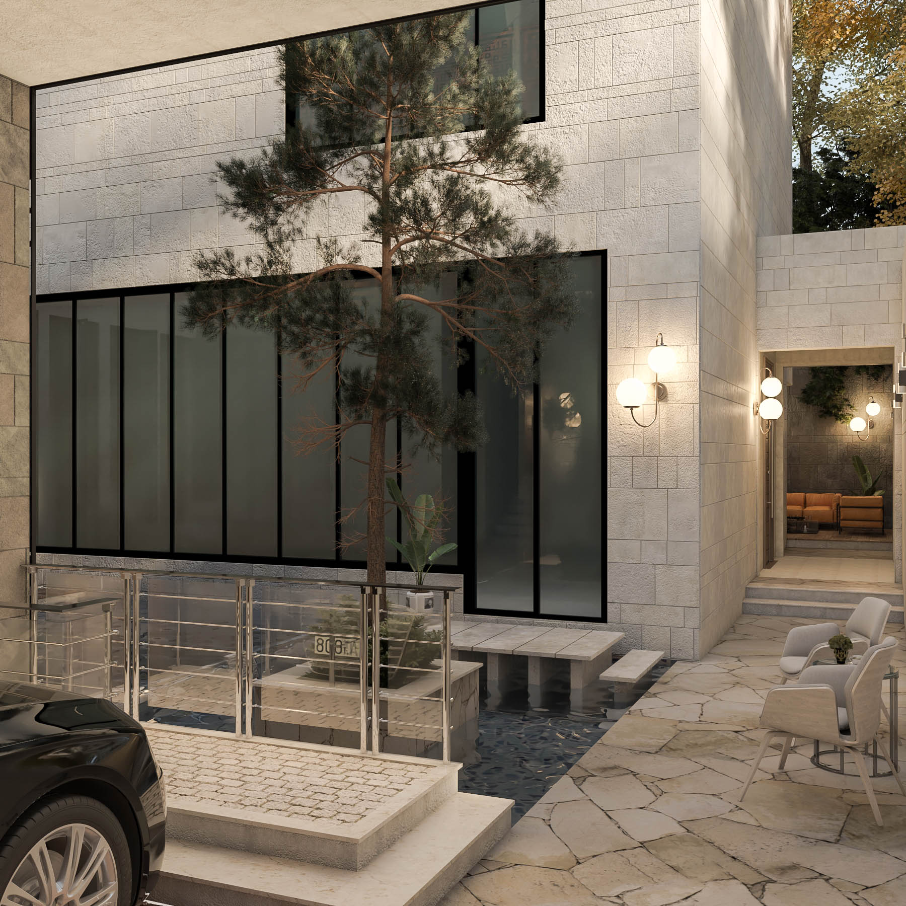 Square kufic font villa design-2