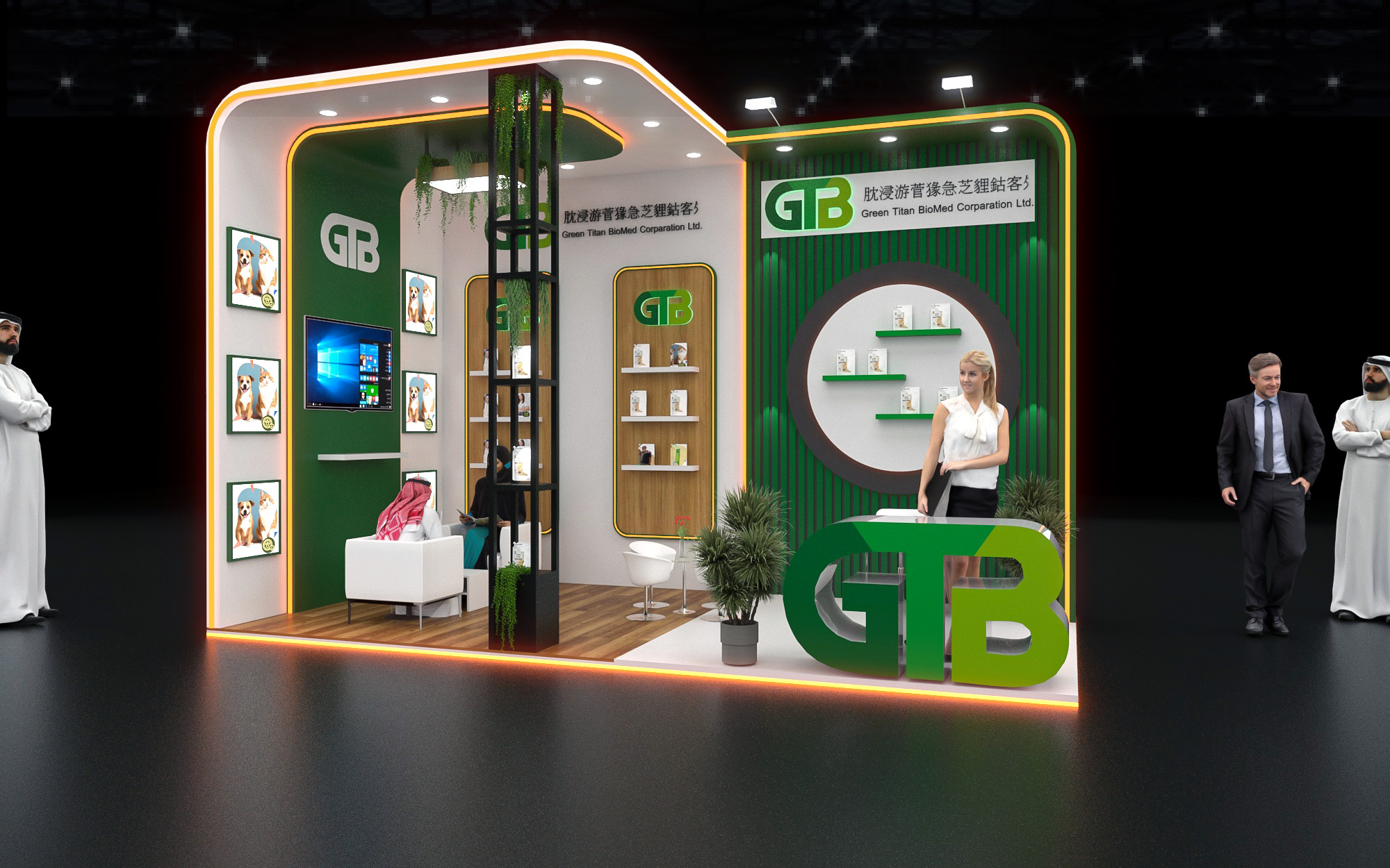 exhibition stand two side open design-0