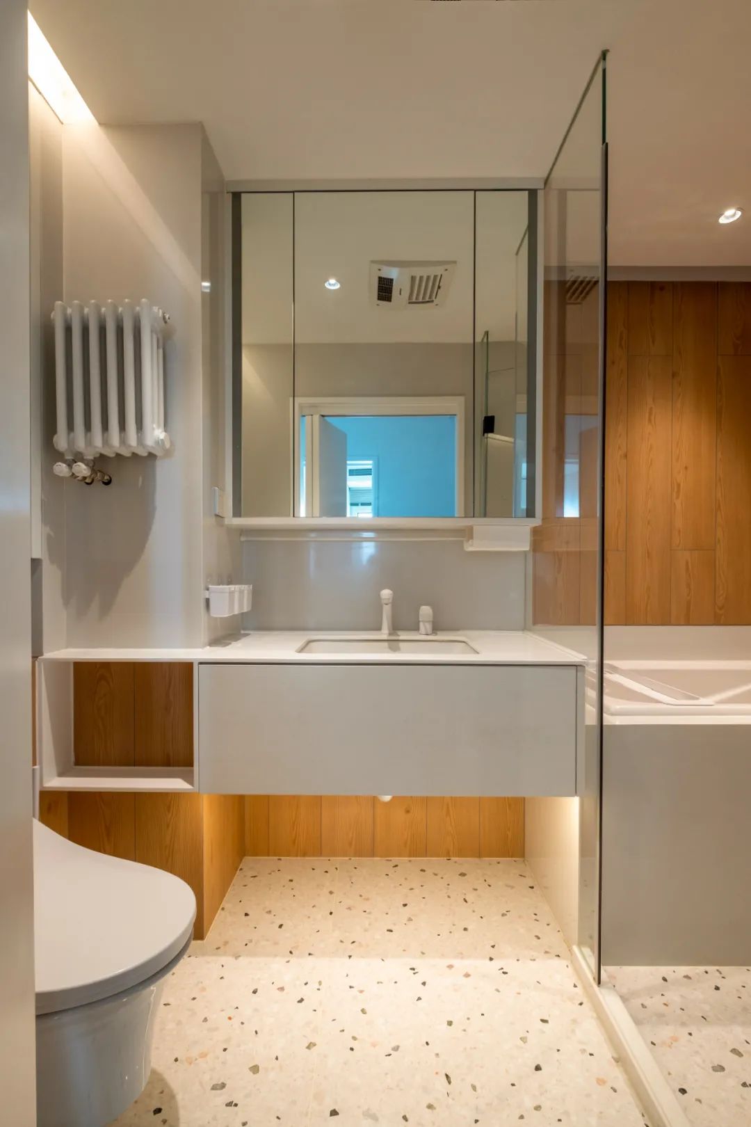 有爱之家 | 鱼骨拼地板++ 弧形外墙，100㎡住一狗二猫三人-60