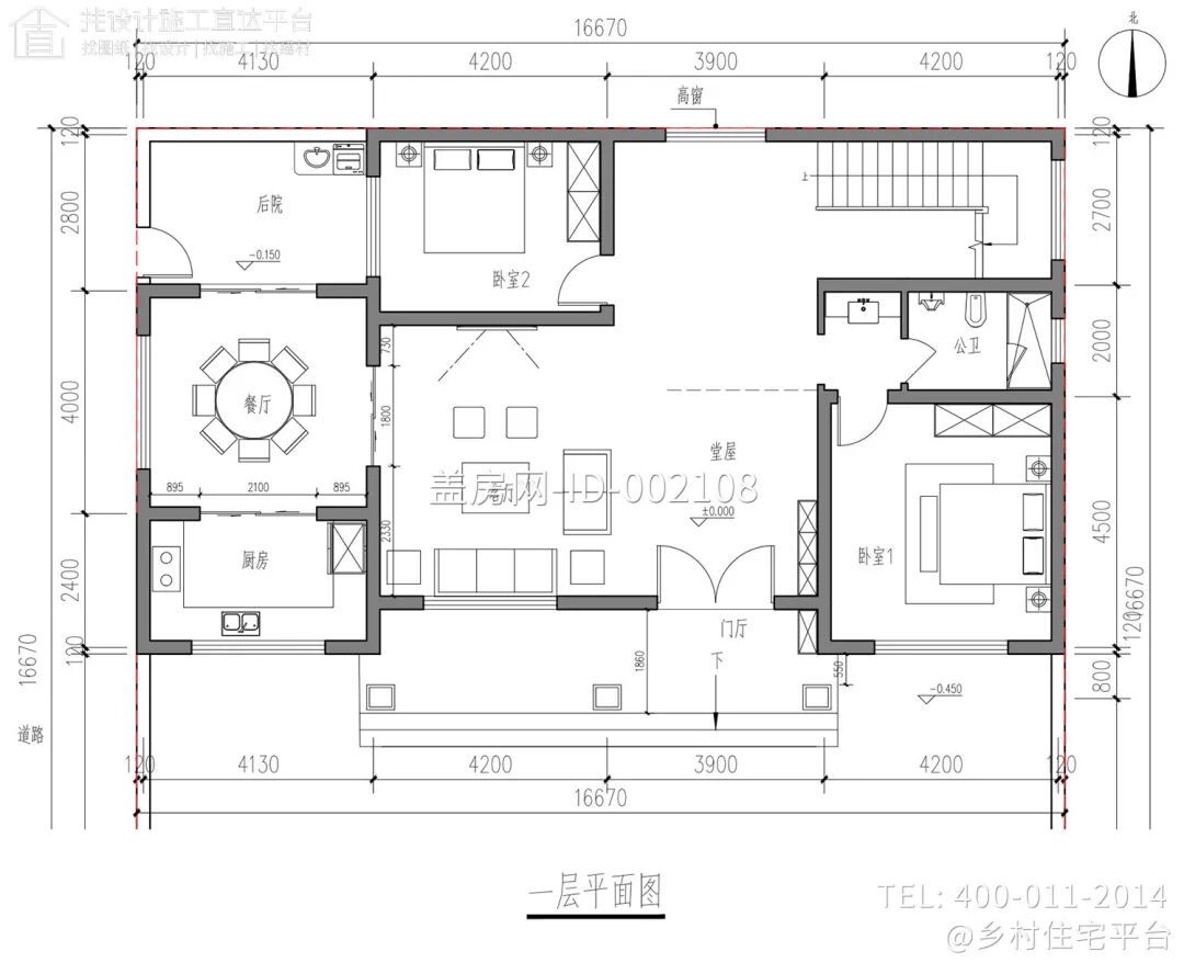 【设计师案例】土建参考造价36万，面宽16.6m×进深9.4m河南周口二层欧式别墅-20